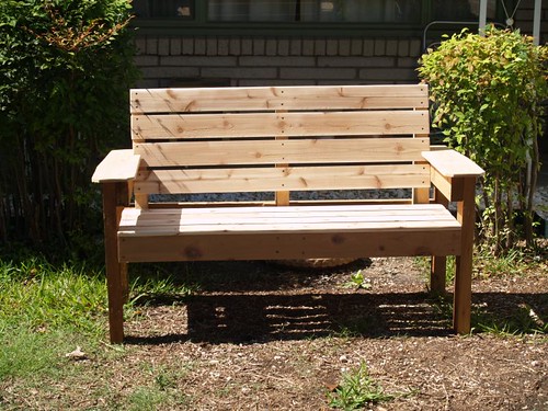 cedar garden bench